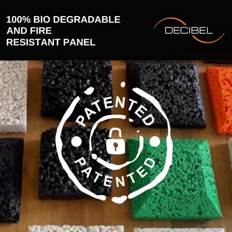 DECIBEL patentoi maailman ensimmäiset 100% palamattomat, biohajoavat lämpö-, äänieristys- ja akustiset materiaalit.
