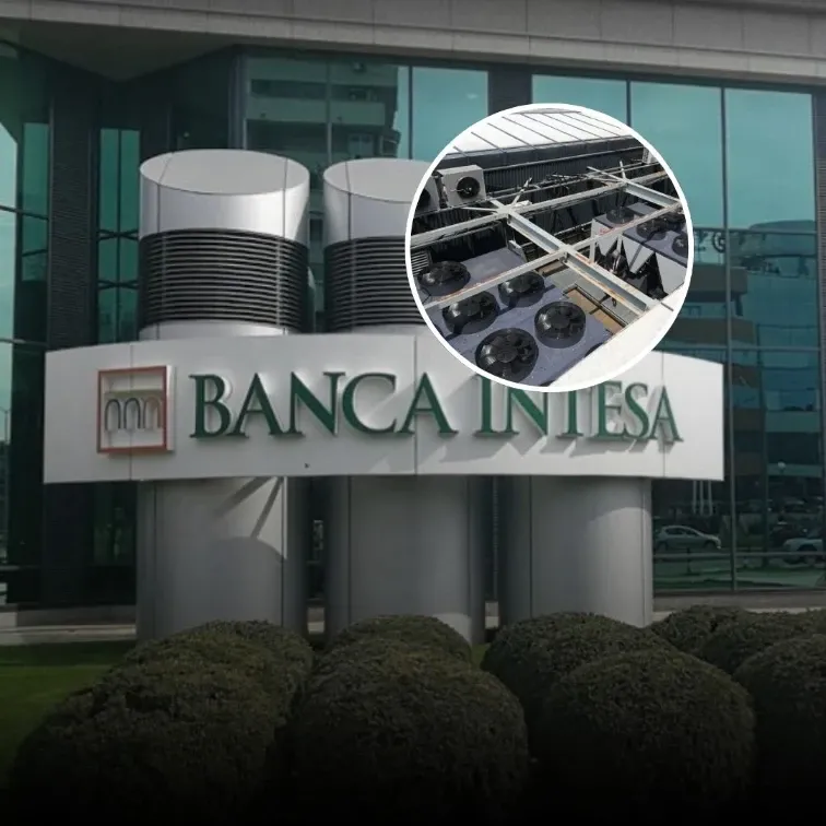 Banca Intesan äänieristetyt kattojäähdyttimet