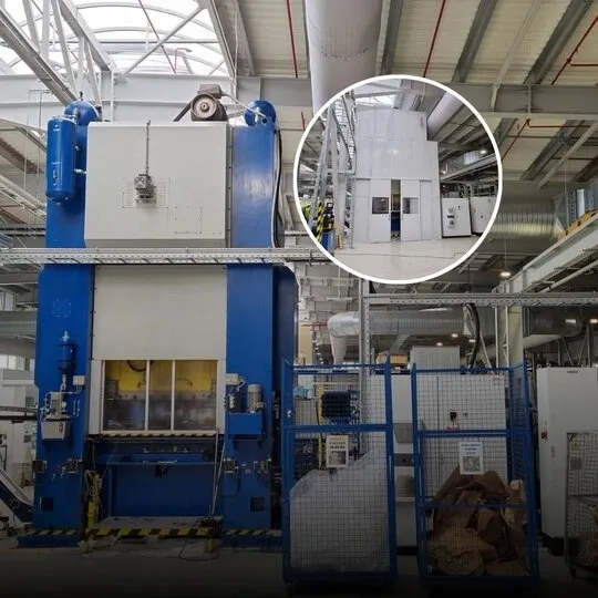 Miba Steeltecillä sijaitsevan meluisan puristimen teollinen äänieristys