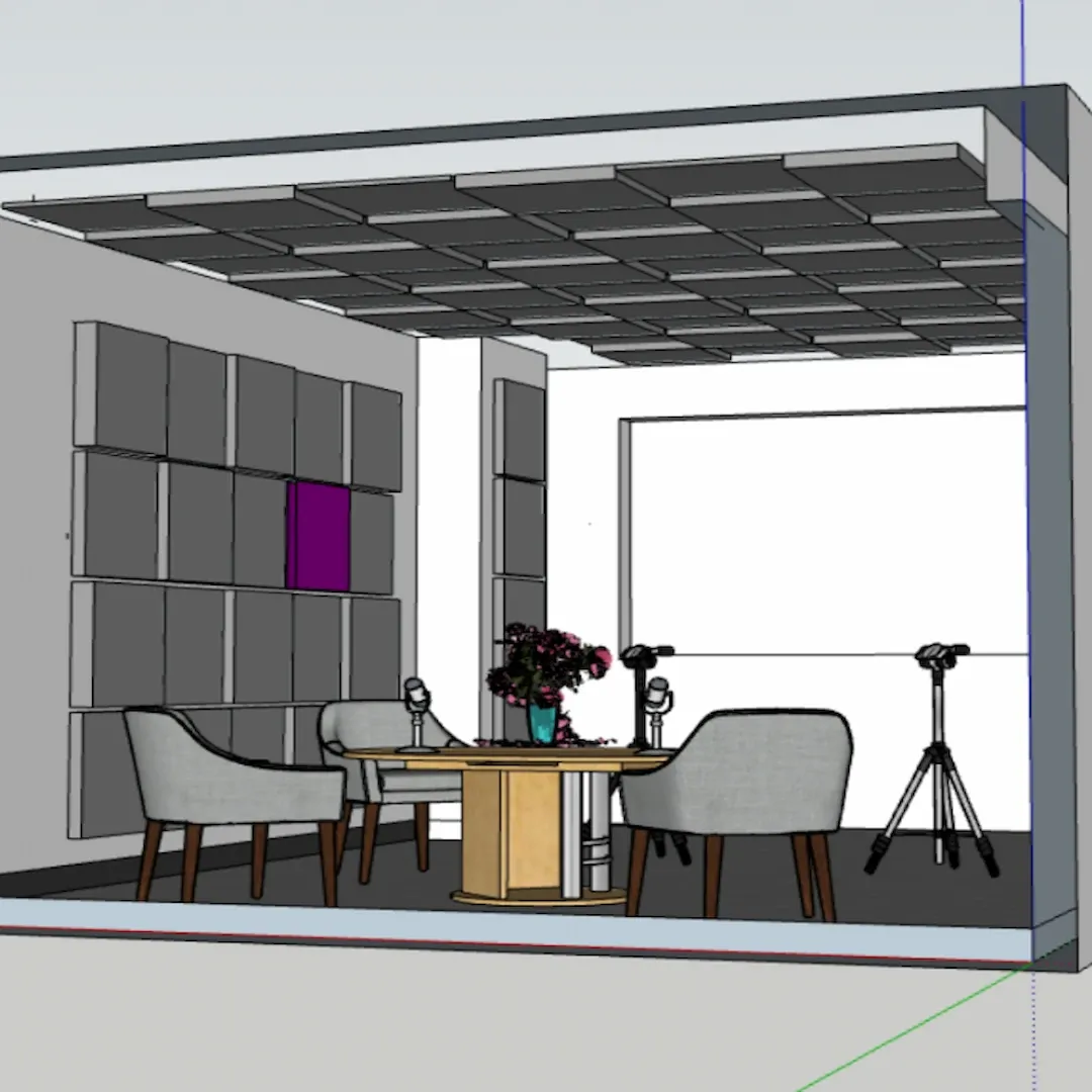 Kotipodcast ja musiikkistudio Echo Wall -akustiikkapaneeleilla