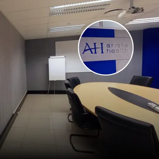 Ariste Healthin neuvotteluhuoneen akustinen käsittely